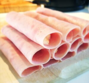 Kitchen Exercises for Women Over 55 coupled with high protein snacks like this ham and cheese roll up.